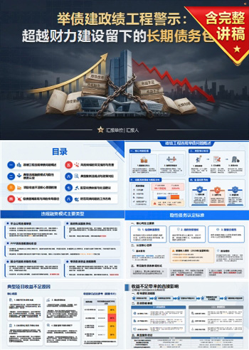 举债建政绩工程案例PPT：超越财力建设留下的长期债务包袱｜课件+讲稿