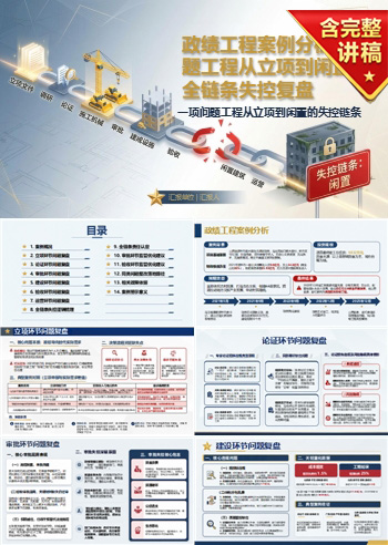 政绩工程案例分析PPT：一项问题工程从立项到闲置的失控链条｜课件+讲稿
