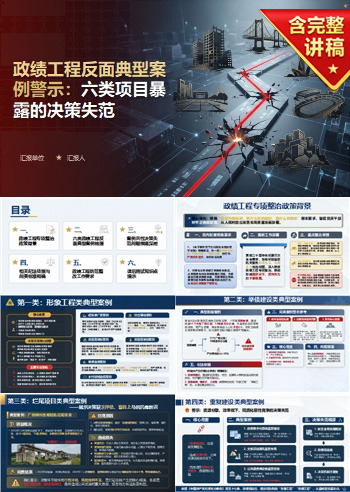 政绩工程典型案例PPT：六类反面项目暴露的决策失范｜课件+讲稿