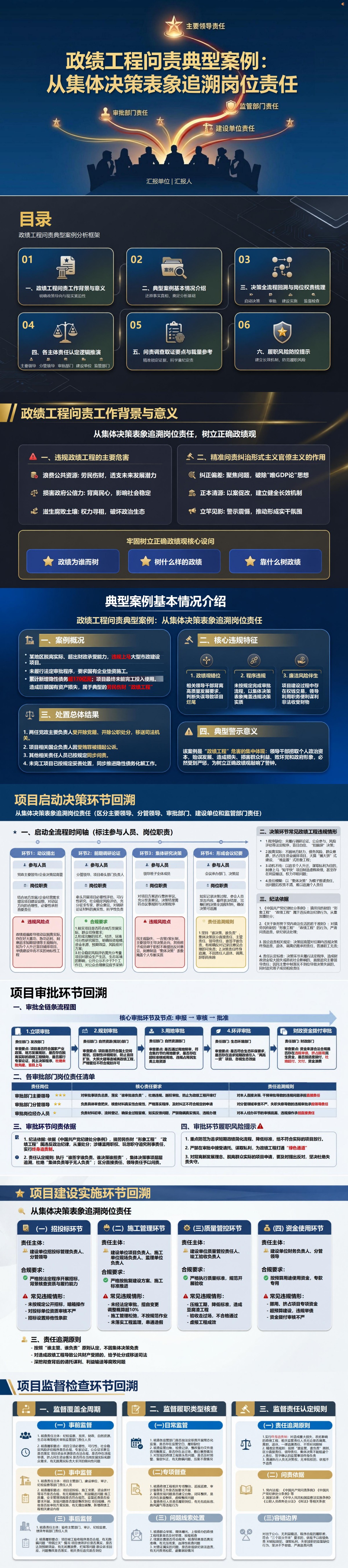 政绩工程问责典型案例PPT：从集体决策表象追溯岗位责任｜课件+讲稿封面图1