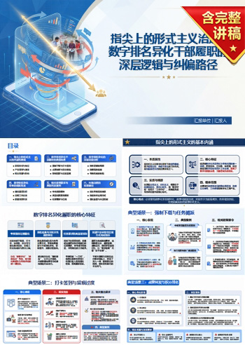 指尖上的形式主义与政绩观PPT：数字排名怎样异化干部履职｜课件+讲稿