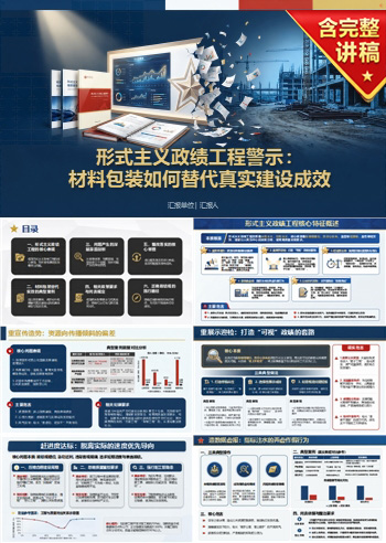 形式主义政绩工程案例PPT：材料包装如何替代真实建设成效｜课件+讲稿