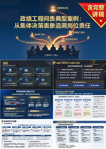 政绩工程问责典型案例PPT：从集体决策表象追溯岗位责任｜课件+讲稿