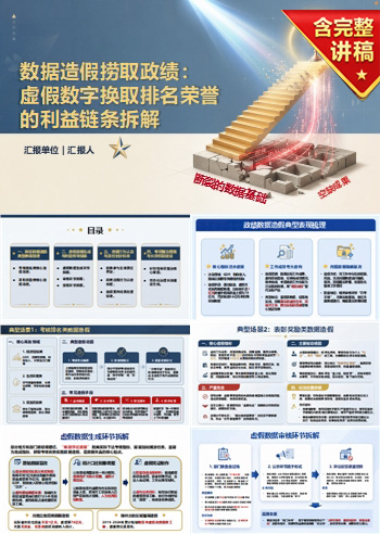 数据造假捞取政绩PPT:虚假数字如何换取排名荣誉|课件+讲稿