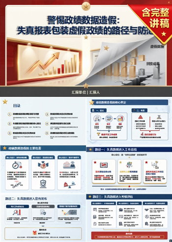 数据造假政绩造假PPT:失真报表如何包装成可见政绩成果|课件+讲稿