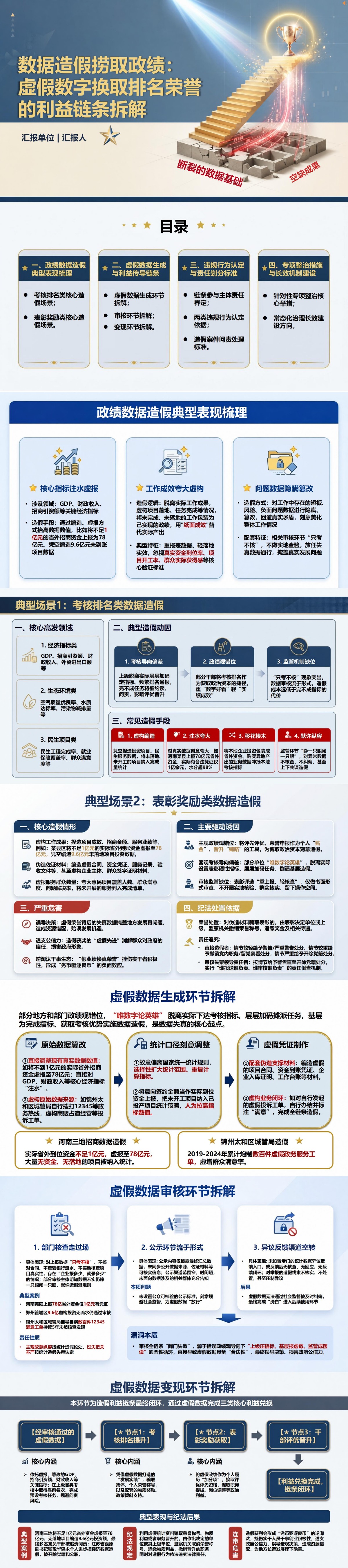 数据造假捞取政绩PPT：虚假数字如何换取排名荣誉｜课件+讲稿封面图1