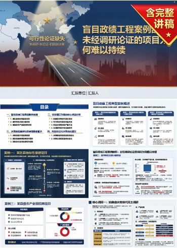 盲目政绩工程案例PPT:未经调研论证的项目为何难以持续|课件+讲稿