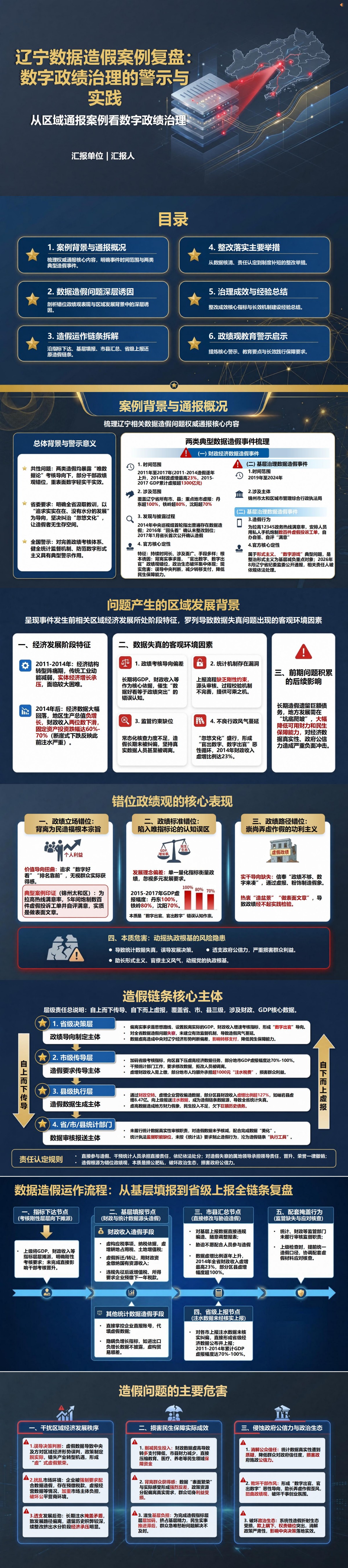 辽宁数据造假政绩观PPT：从区域通报案例看数字政绩治理｜课件+讲稿封面图1