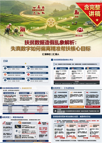 扶贫数据造假虚假政绩PPT:失真数字如何偏离精准帮扶目标|课件+讲稿