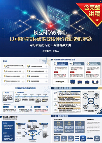 科学政绩观数据造假PPT:用可核验指标防止评价结果失真|课件+讲稿