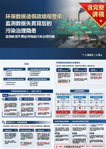 环保数据造假政绩观PPT:监测数据失真如何掩盖污染治理问题|课件+讲稿