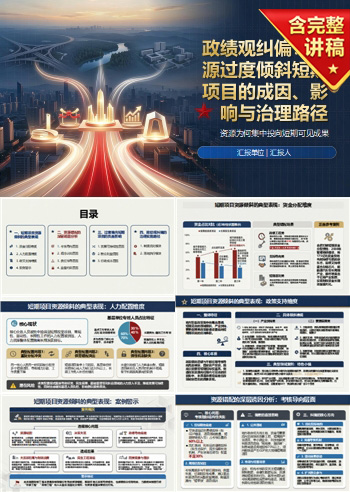 追求政绩急功近利PPT：资源为何集中投向短期可见成果｜课件+讲稿