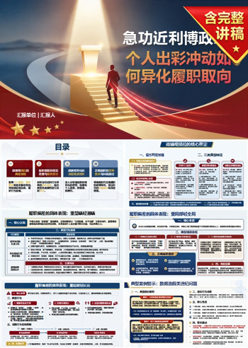 急功近利博政绩PPT：个人出彩冲动如何异化履职取向｜课件+讲稿