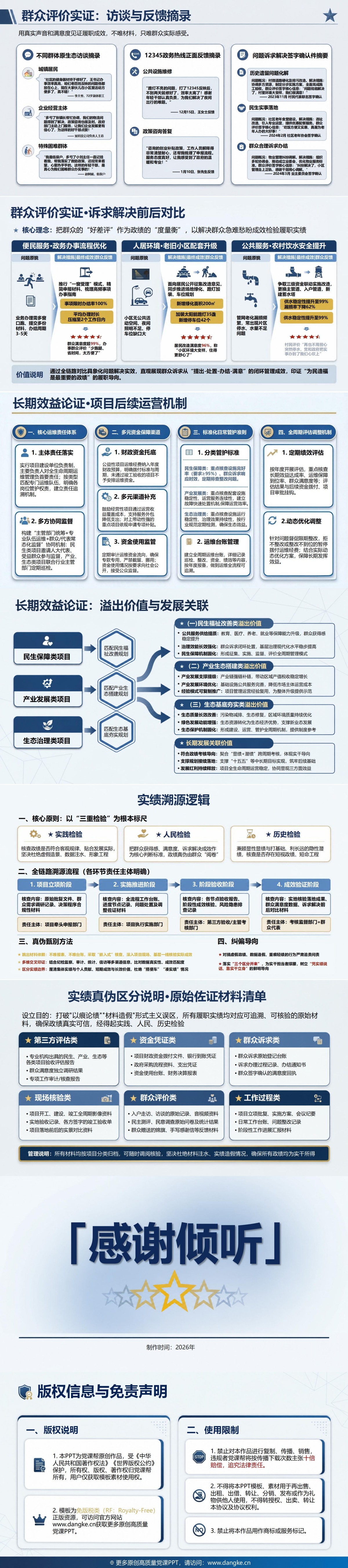 年轻干部优秀政绩PPT：用事实成效和群众评价证明履职成绩｜课件+讲稿内容预览2