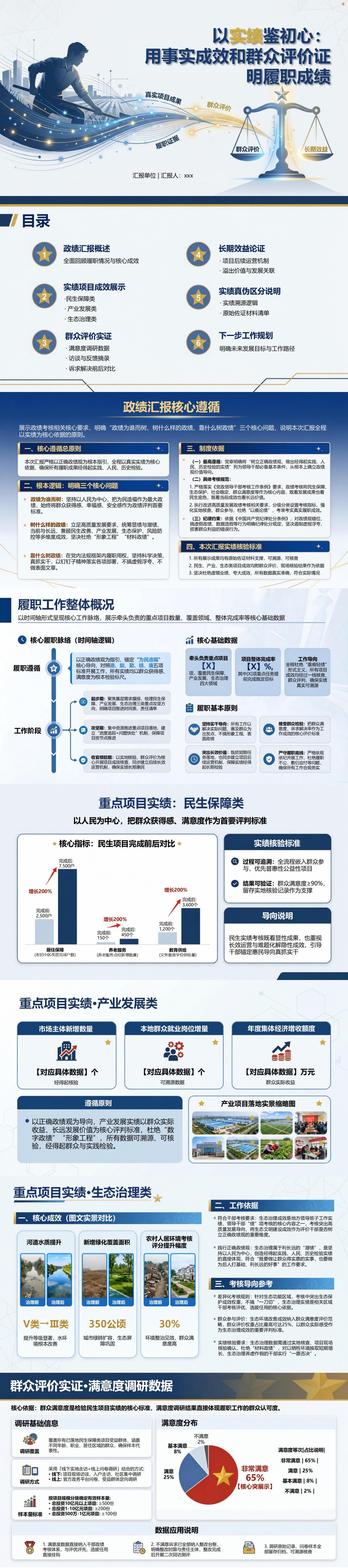 年轻干部优秀政绩PPT：用事实成效和群众评价证明履职成绩｜课件+讲稿封面图1