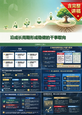 年轻干部政绩观养成PPT：沿成长周期形成稳健的干事取向｜课件+讲稿