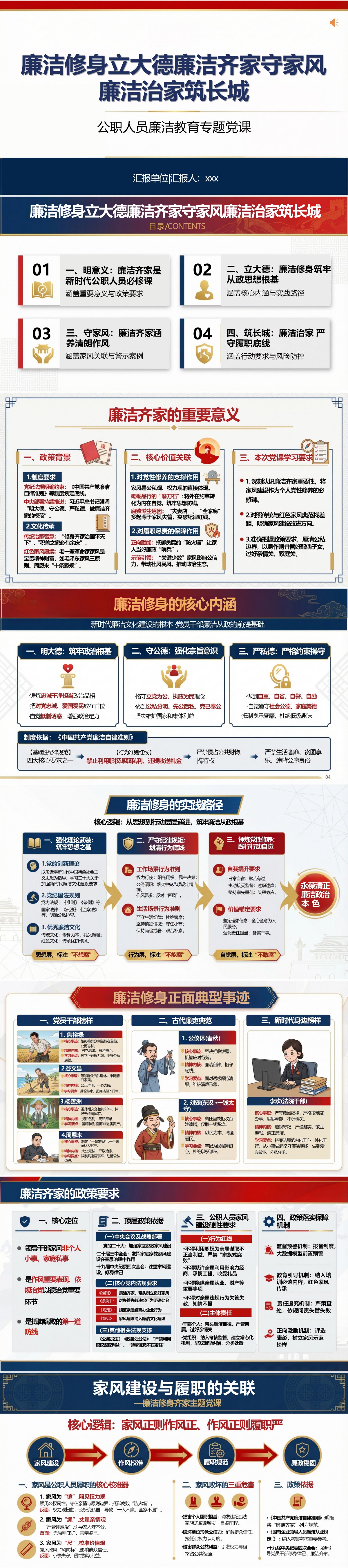 廉洁修身齐家PPT：立大德守家风筑牢廉洁治家防线｜课件+讲稿封面图1