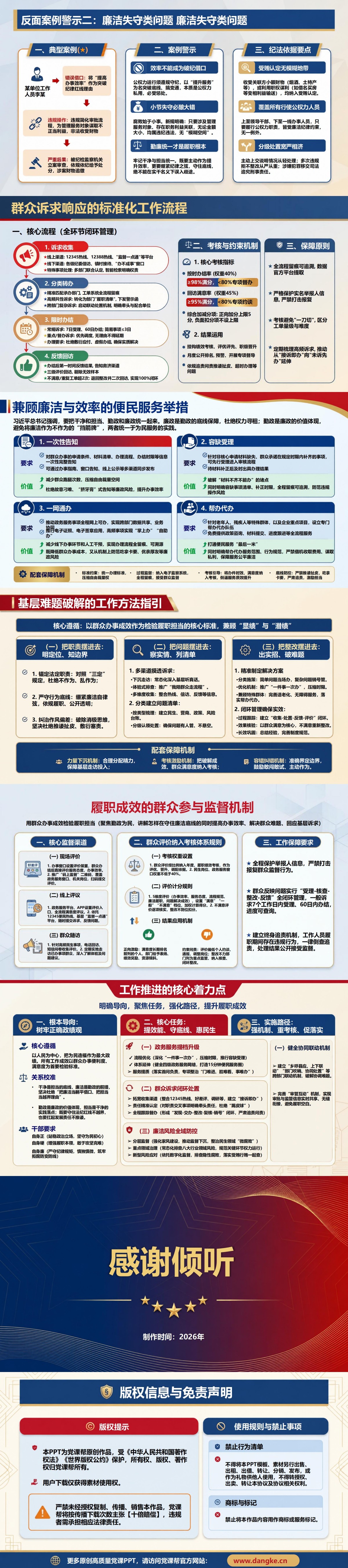 勤政廉洁担当实干PPT：用群众办事成效检验履职担当｜课件+讲稿内容预览2