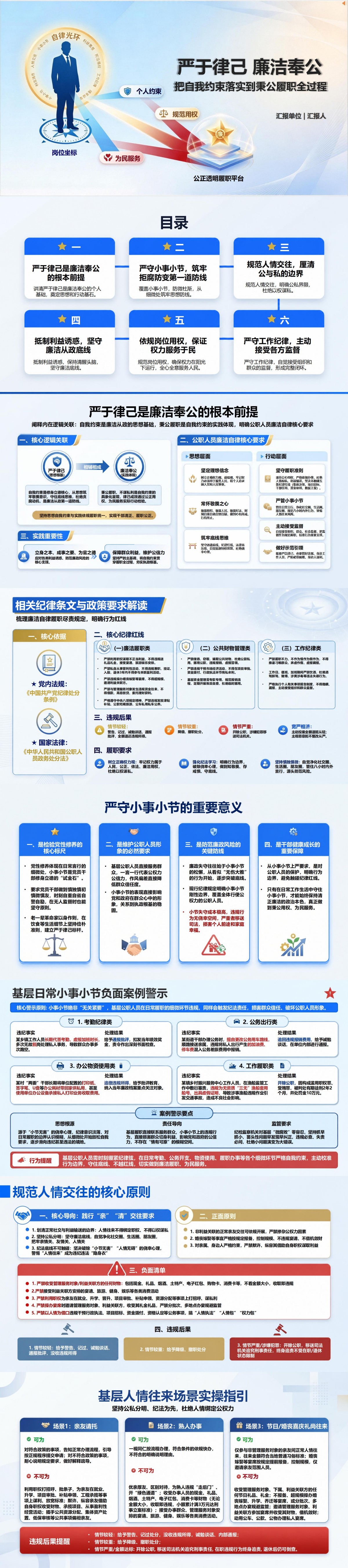 严于律己廉洁奉公PPT：把自我约束落实到秉公履职｜课件+讲稿封面图1