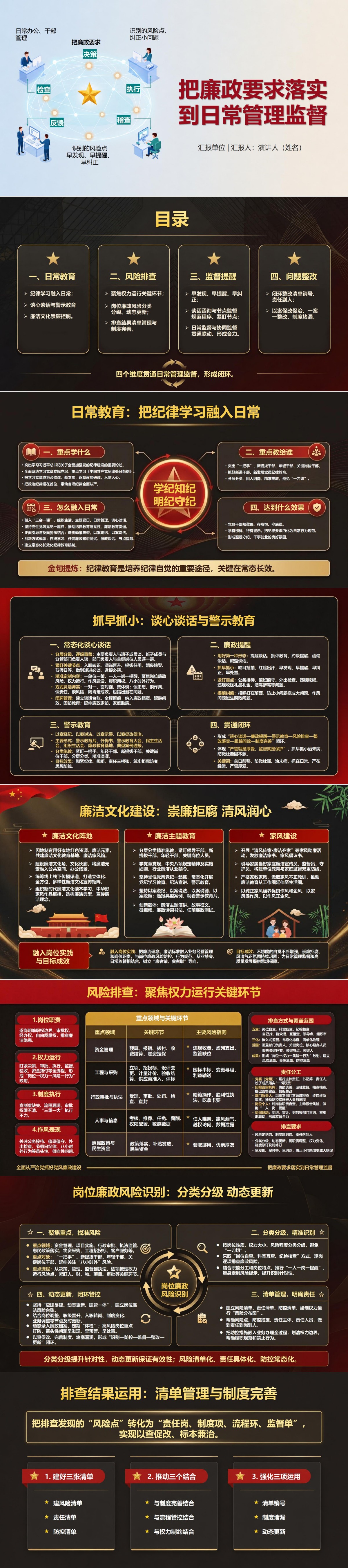 全面从严治党抓好党风廉政建设PPT：把廉政要求落实到日常管理监督｜课件+讲稿封面图1