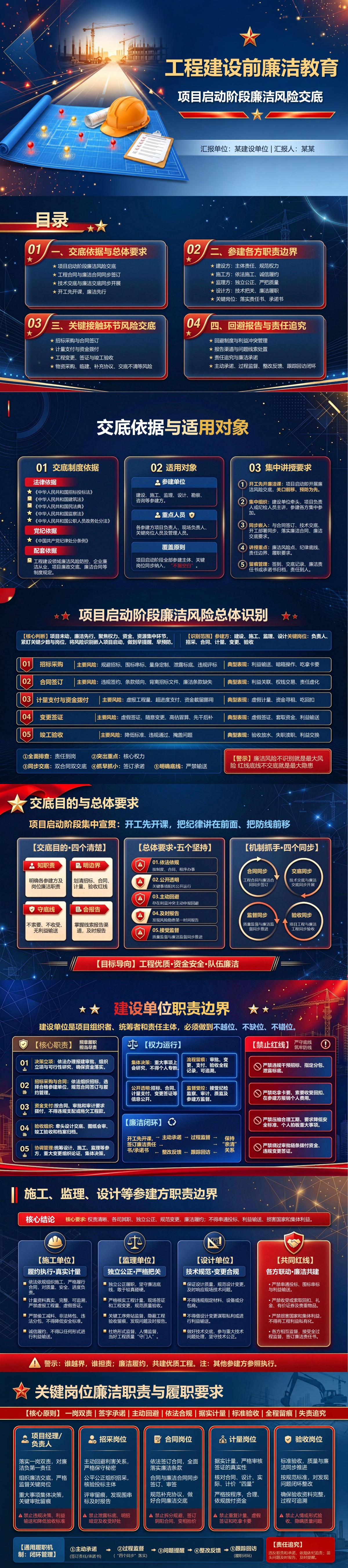 工程建设前廉洁教育PPT：项目启动阶段的廉洁风险交底｜课件+讲稿封面图1