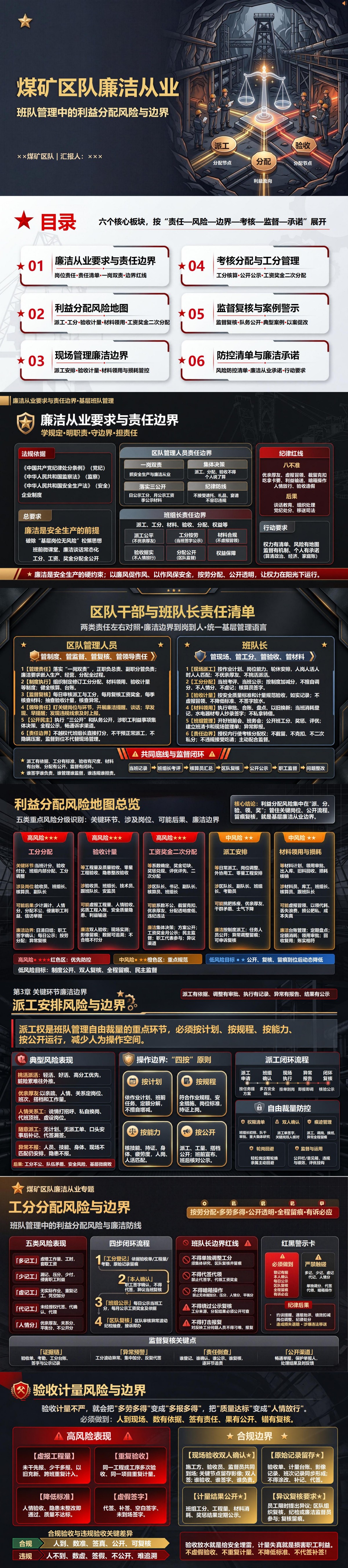 煤矿区队廉洁从业PPT：班队管理中的利益分配风险｜课件+讲稿封面图1