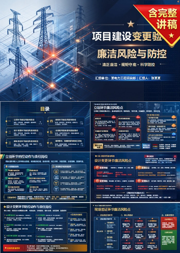 电力工程廉洁从业PPT：项目建设中的变更验收风险｜课件+讲稿