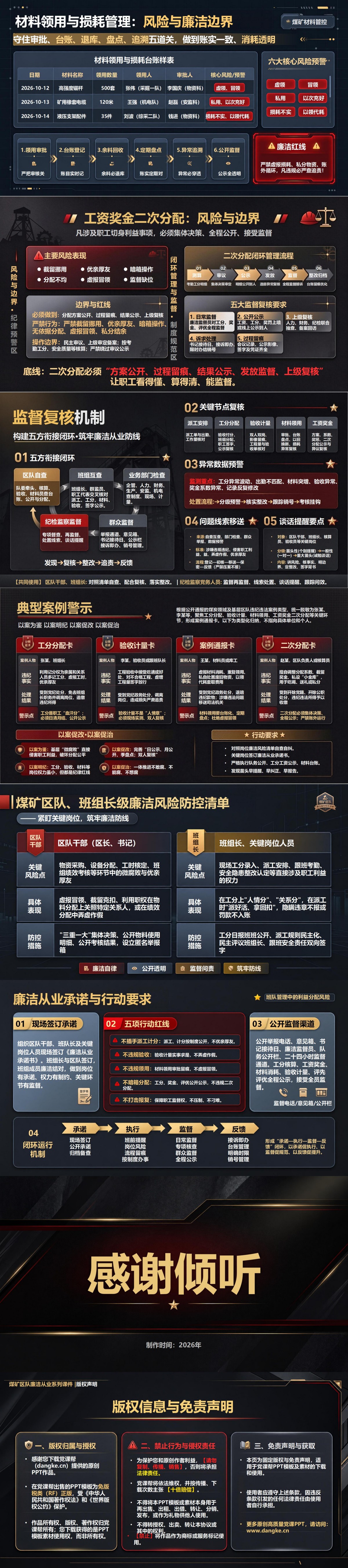 煤矿区队廉洁从业PPT：班队管理中的利益分配风险｜课件+讲稿内容预览2
