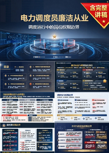 电力调度员廉洁从业PPT：调度运行中的岗位权限边界｜课件+讲稿