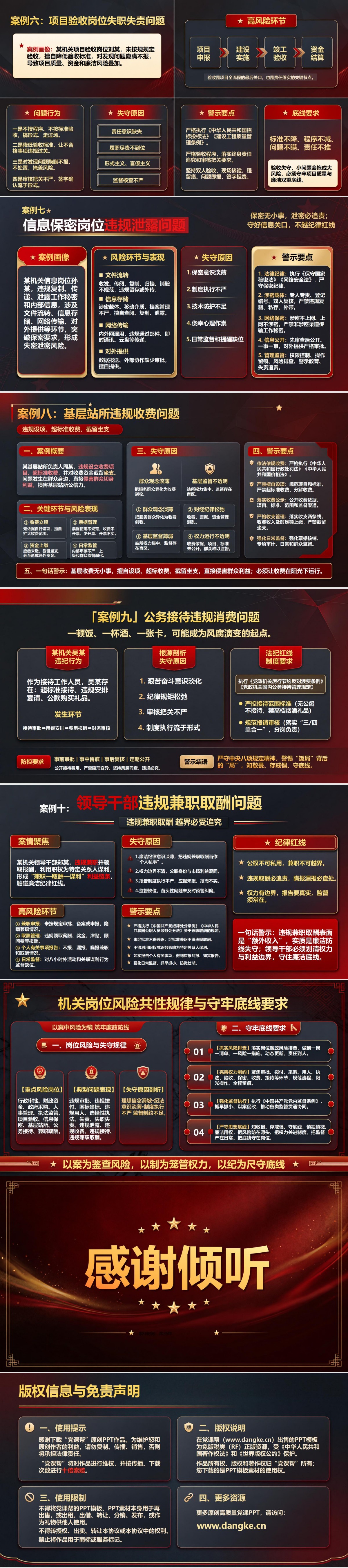 机关廉洁警示教育PPT：从违纪案例看机关岗位风险｜课件+讲稿内容预览2