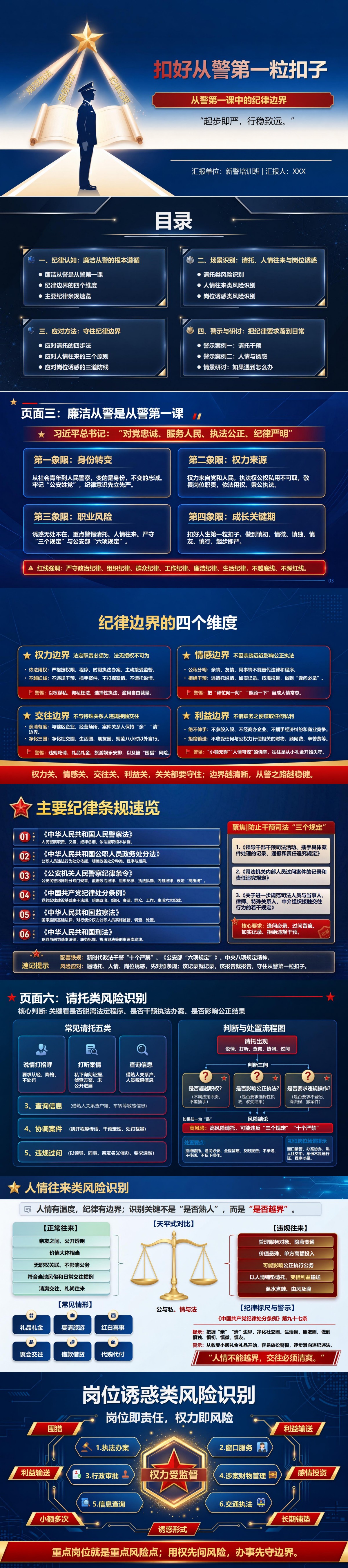 新警廉洁从警PPT：从警第一课中的纪律边界｜课件+讲稿封面图1