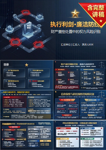 法院执行局廉洁教育PPT：财产查控处置中的权力风险｜课件+讲稿