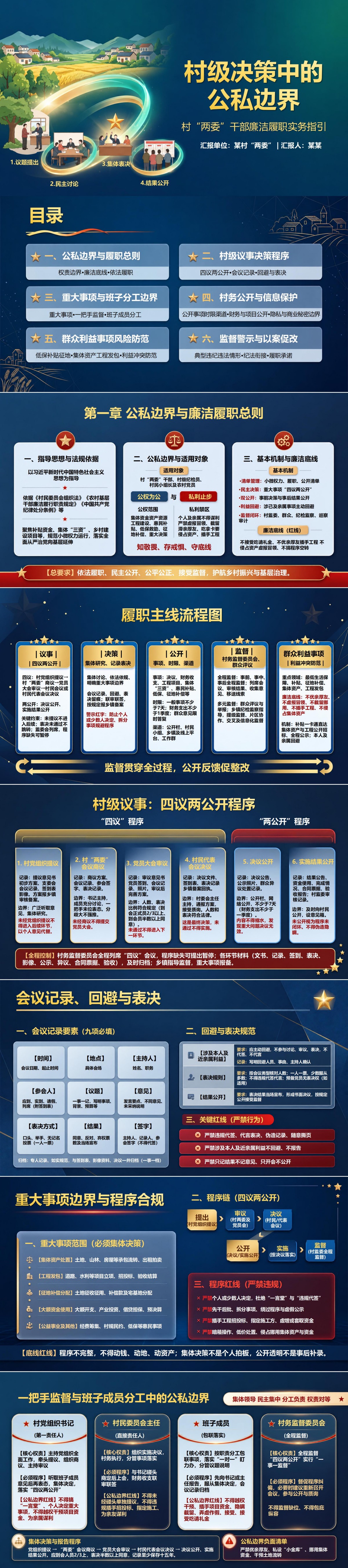农村两委干部廉洁履职PPT：村级决策中的公私边界｜课件+讲稿封面图1