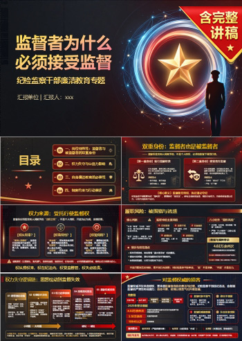 纪检干部廉洁教育意义PPT：监督者为什么必须接受监督｜课件+讲稿