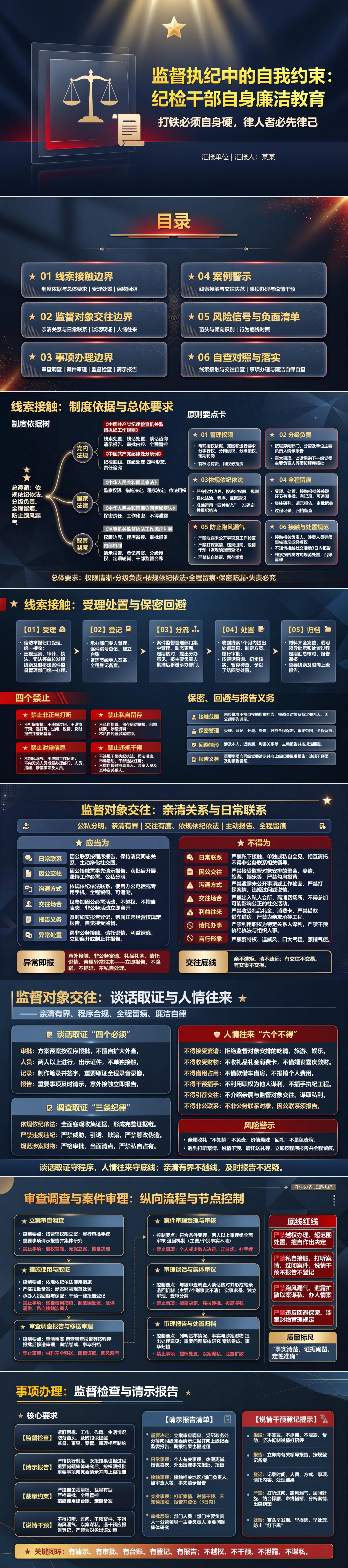 纪检干部自身廉洁教育PPT：监督执纪中的自我约束｜课件+讲稿封面图1