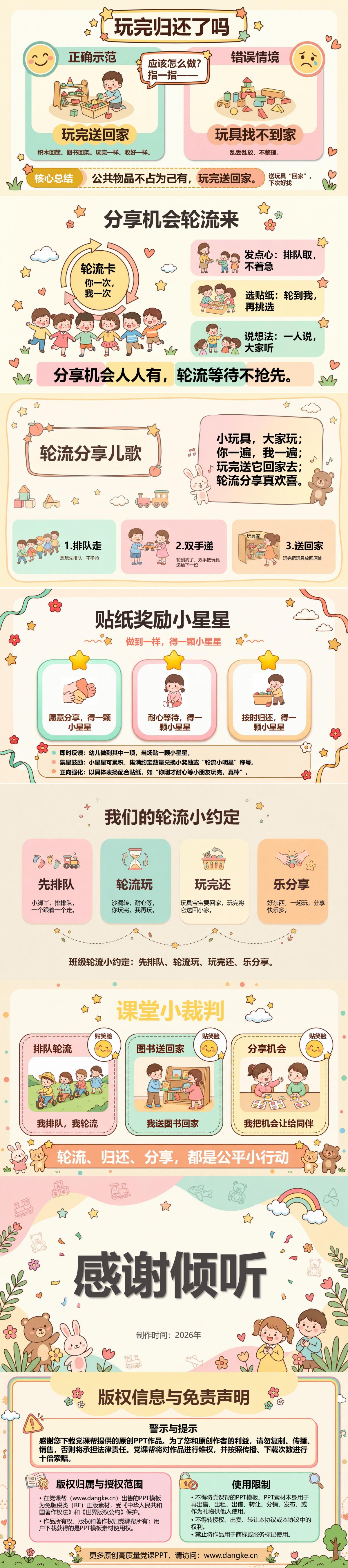 幼儿园廉洁教育小班PPT：从轮流分享认识公平｜课件+讲稿内容预览2