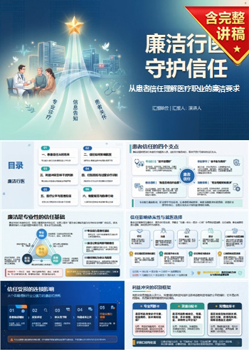 为什么要廉洁行医PPT：从患者信任理解医疗职业的廉洁要求｜课件+讲稿