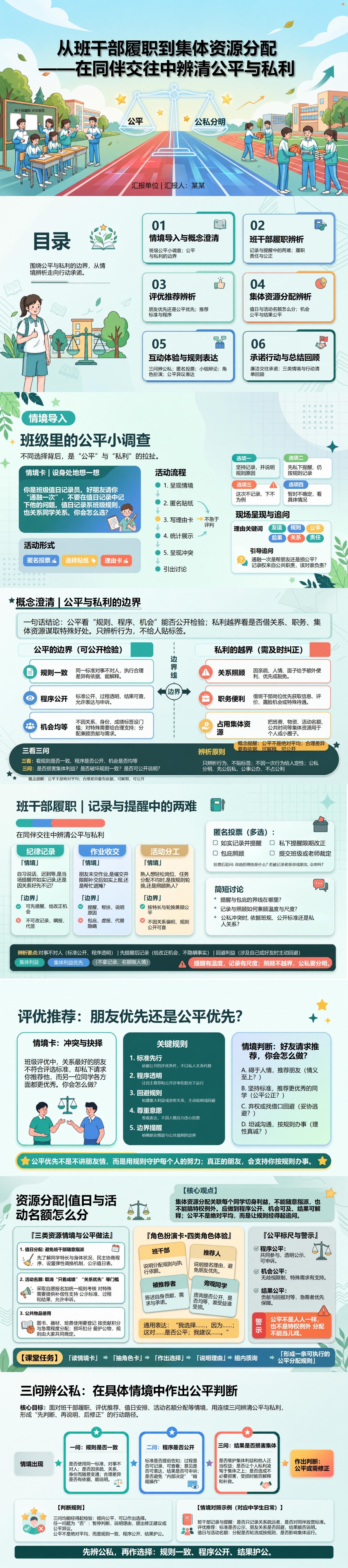中学生廉洁教育主题班会PPT：在同伴交往中辨清公平与私利｜课件+讲稿封面图1