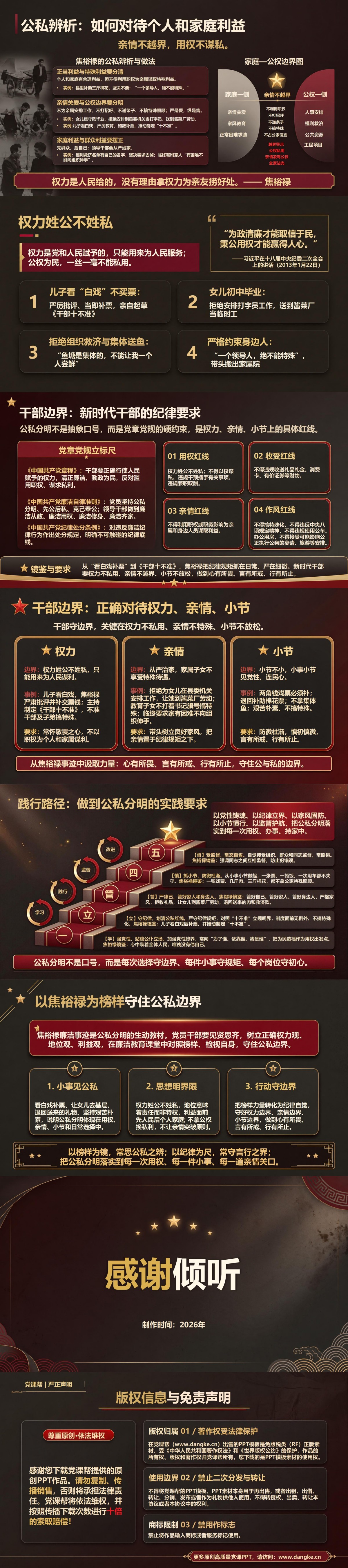 焦裕禄廉洁事迹PPT：从具体事例看公私分明｜课件+讲稿内容预览2