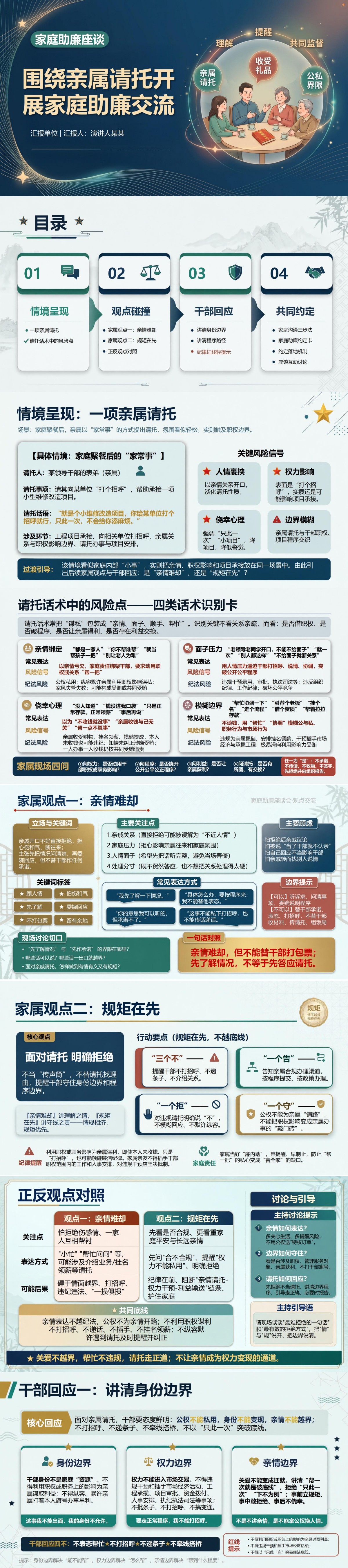 家庭助廉座谈会PPT：围绕亲属请托开展家庭助廉交流｜课件+讲稿封面图1
