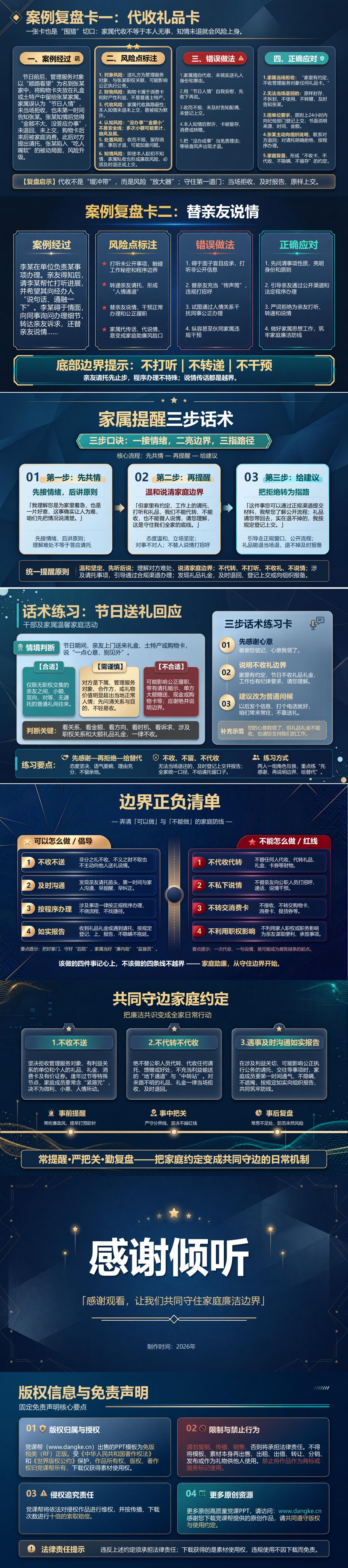 家庭助廉活动PPT：从家庭情境认识请托和收礼风险｜课件+讲稿内容预览2
