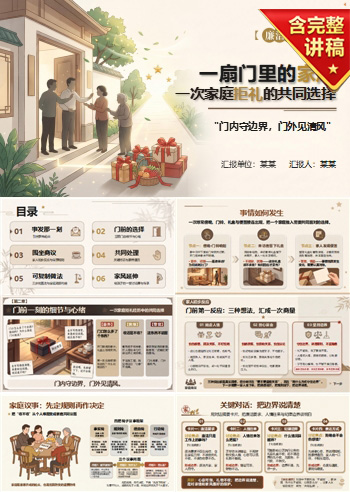 我的廉洁家风故事PPT：一次家庭拒礼经历中的共同选择｜课件+讲稿