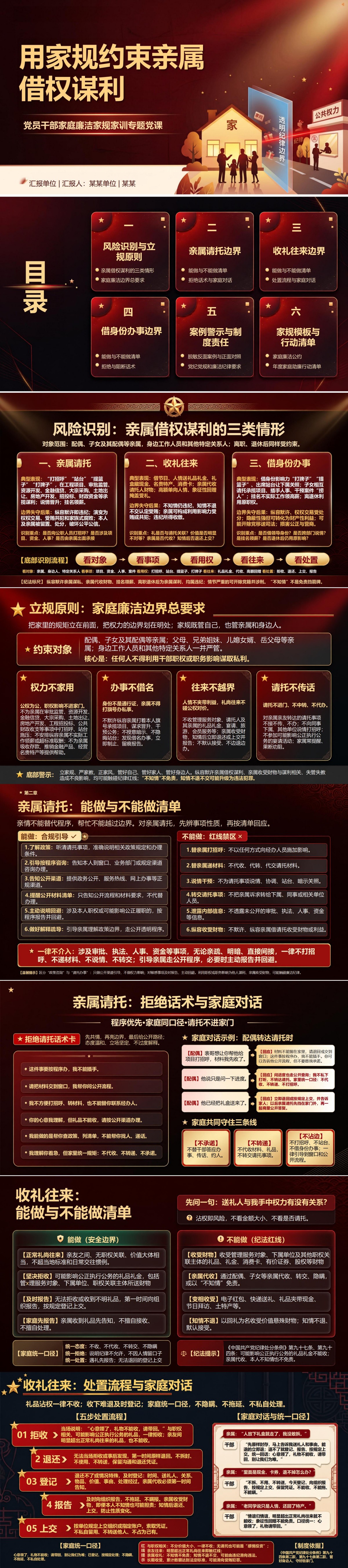 党员廉洁家规家训PPT：用家规约束亲属借权谋利｜课件+讲稿封面图1