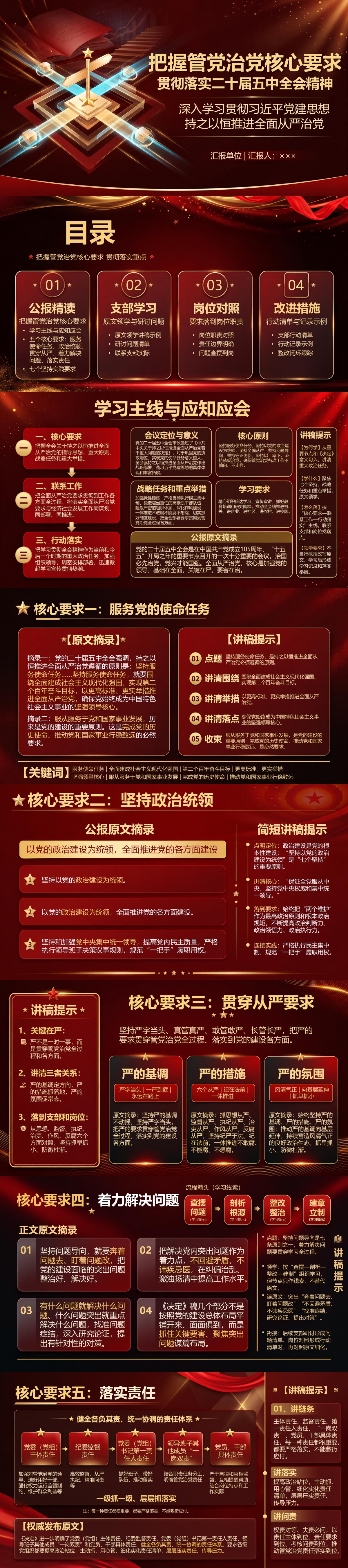 二十届五中全会精神学习PPT：把握管党治党核心要求与贯彻落实重点｜课件+讲稿封面图1
