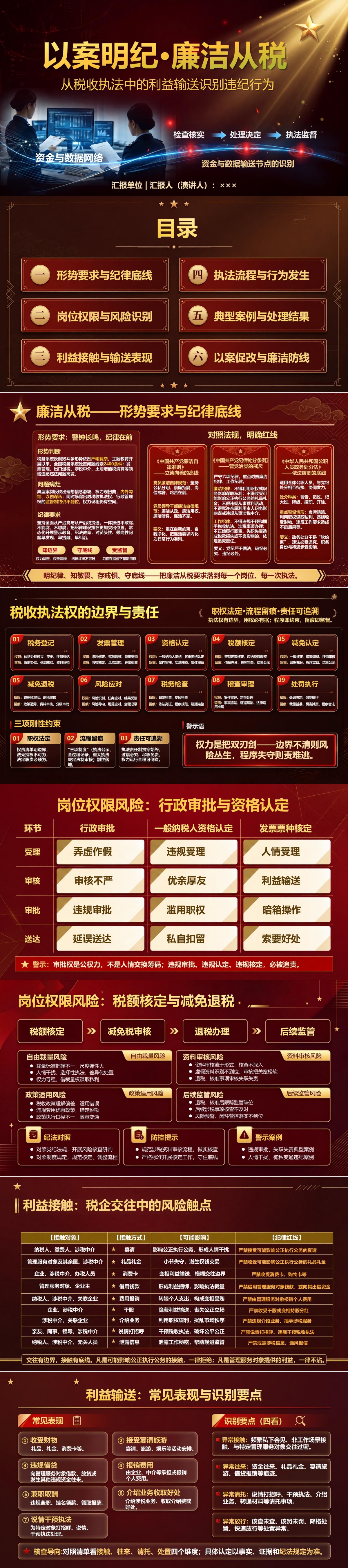 以案明纪廉洁从税PPT：从税收执法中的利益输送识别违纪行为｜课件+讲稿封面图1