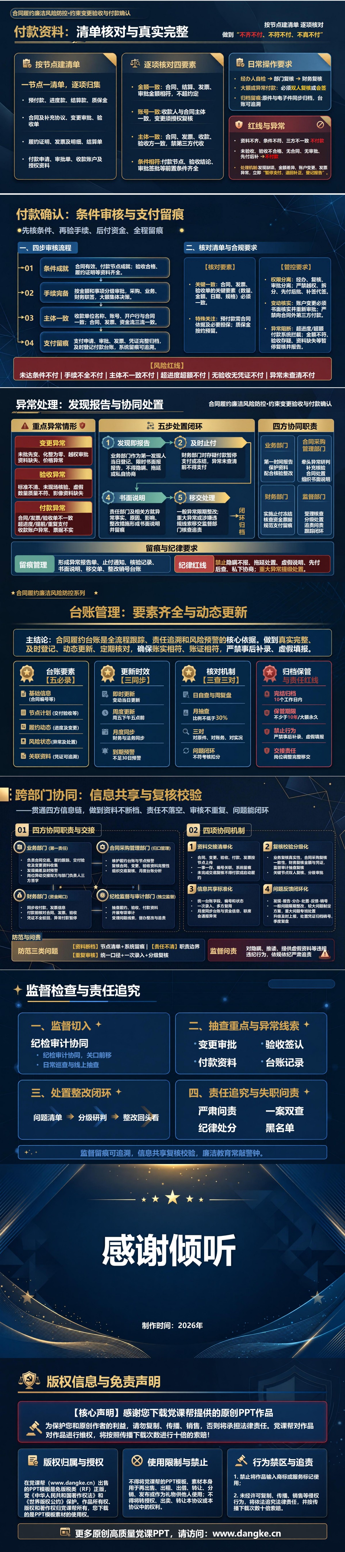 合同履约廉洁风险防控PPT：约束变更验收与付款确认｜课件+讲稿内容预览2