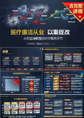 医疗廉洁从业以案促改PPT：从利益接触整改诊疗服务环节｜课件+讲稿