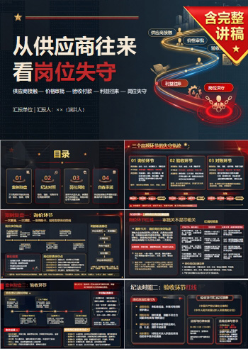 国企以案明纪廉洁从业PPT：从供应商利益往来看岗位失守｜课件+讲稿