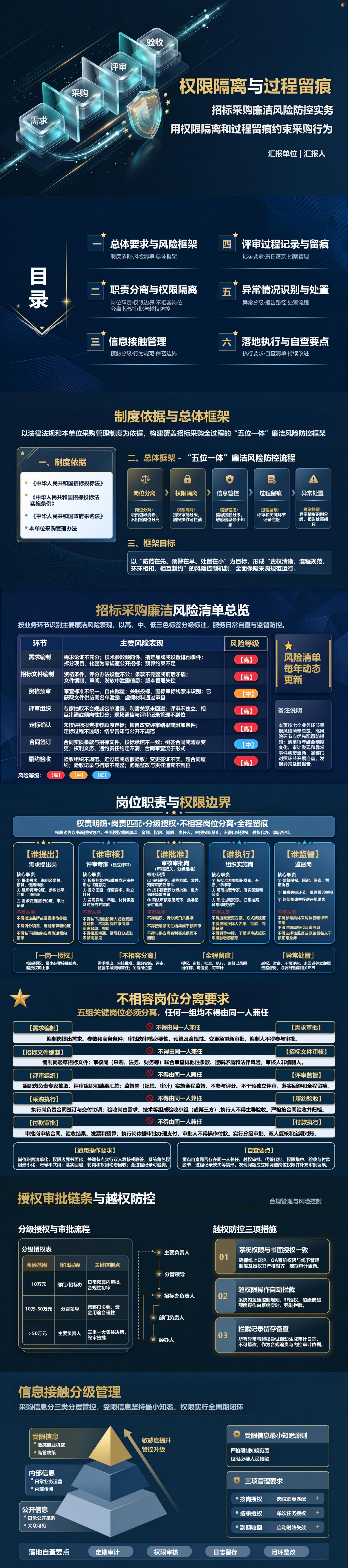 招标采购廉洁风险防控PPT：用权限隔离和过程留痕约束采购行为｜课件+讲稿封面图1
